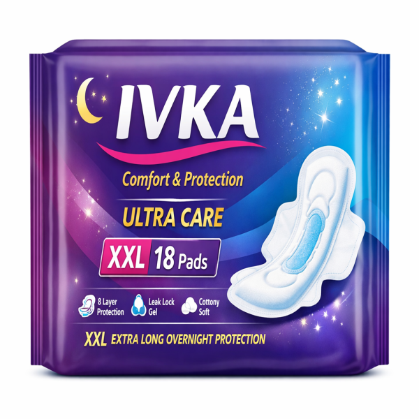 IVKA Ultra Care Sanitary Pads – XXL (18 Pads)